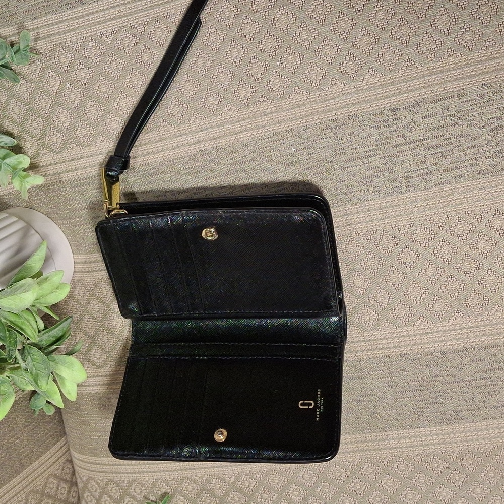 Marc Jacobs Black Multicolor Logo Compact Wallet - Picture 10 of 16
